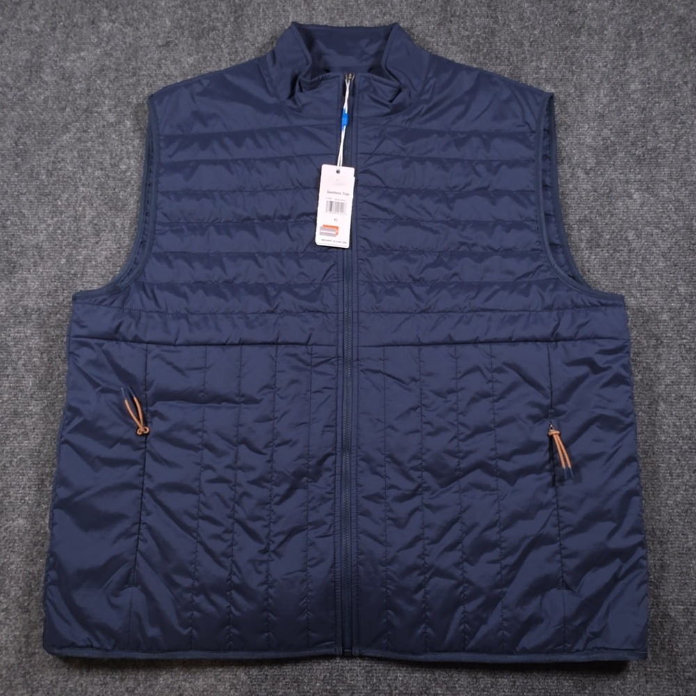 NWT Southern Tide Whitemarsh Packable Quilted Vest Mens XL Navy Blue Full Zip